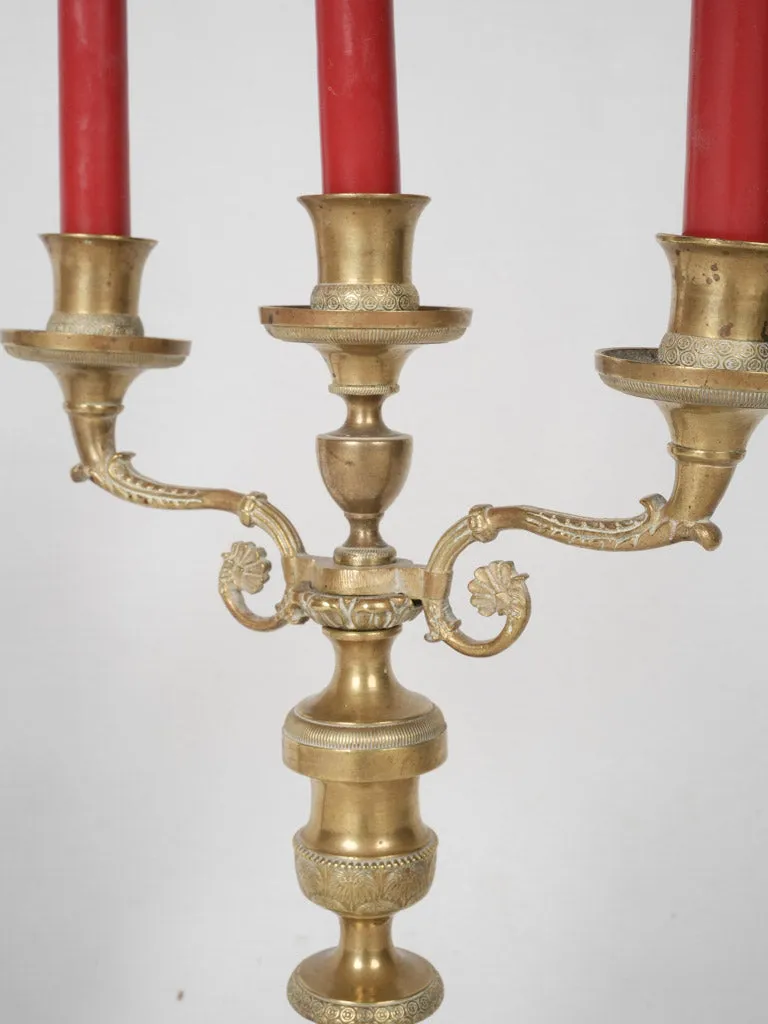 Pair of Restoration bronze candelabras 15¼"