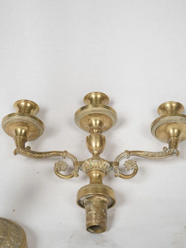 Pair of Restoration bronze candelabras 15¼"