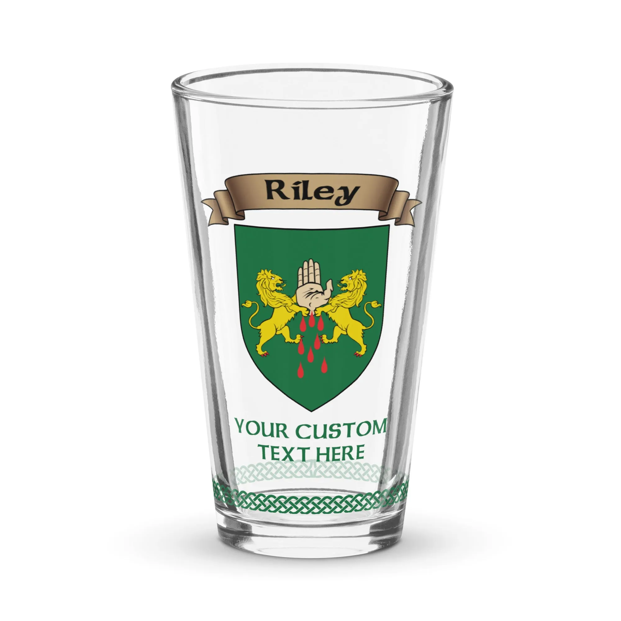 Personalized Irish Family Coat of Arms Pint Glass