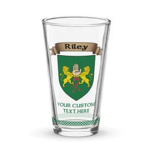 Personalized Irish Family Coat of Arms Pint Glass