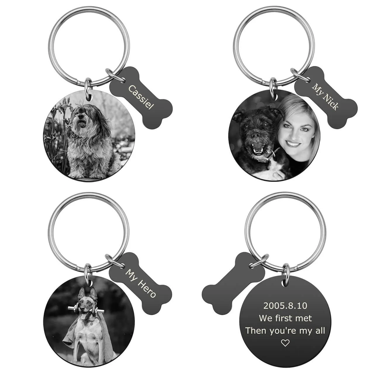 Personalized Photo Message Tag Dog Keychain | Jovivi