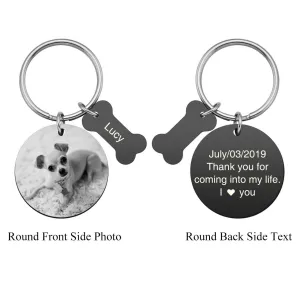 Personalized Photo Message Tag Dog Keychain | Jovivi