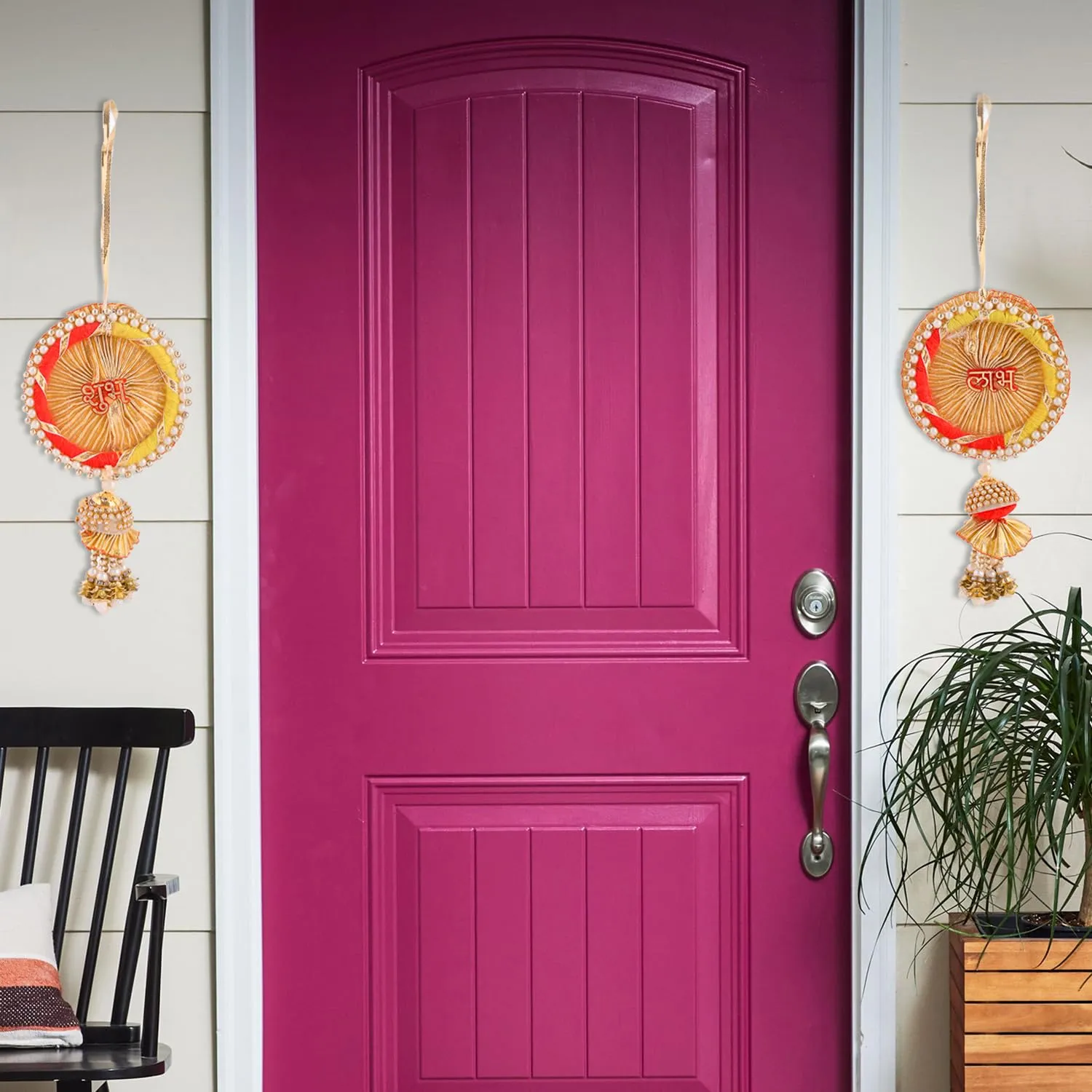 Pride Store Shubh Labh Wall Decoration, Door Hangings Shubh Labh for Diwali Decoration Shubh Labh Hangings (Single Topi Shubh Labh)