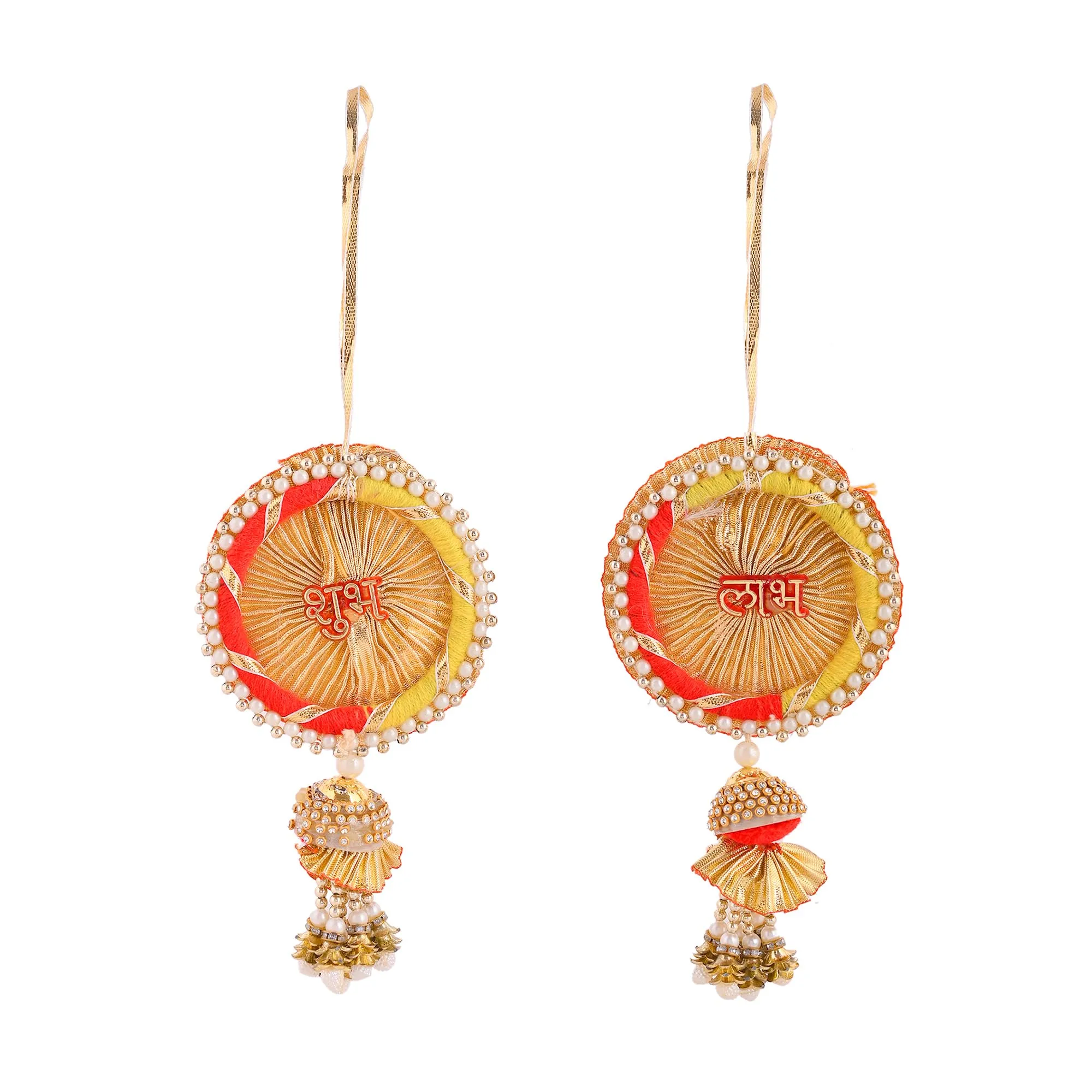 Pride Store Shubh Labh Wall Decoration, Door Hangings Shubh Labh for Diwali Decoration Shubh Labh Hangings (Single Topi Shubh Labh)