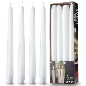 Rambue 10" White Taper Candles - 8 Pack Tall White Candlesticks - Elegant Tapered Candles Sticks for Weddings, Dinner Candles, and Home Decor - 8 Hours Burn Time