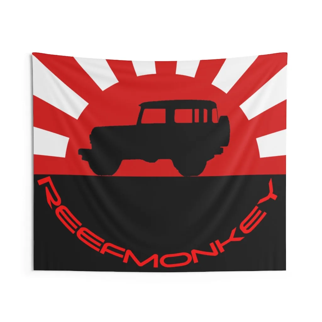 Reefmonkey Tapestries Garage Tapestry Rising Sun FJ40