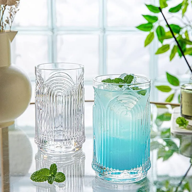 Ripple Vintage Glass Cups Set for Mojito