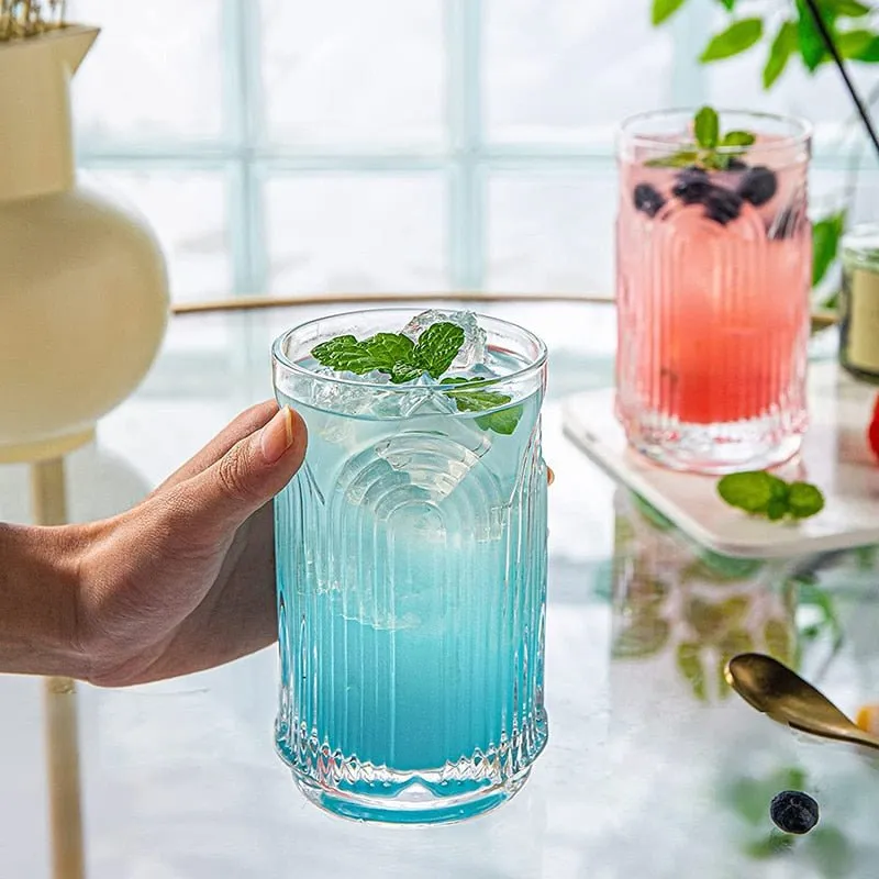 Ripple Vintage Glass Cups Set for Mojito
