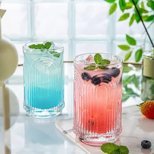 Ripple Vintage Glass Cups Set for Mojito