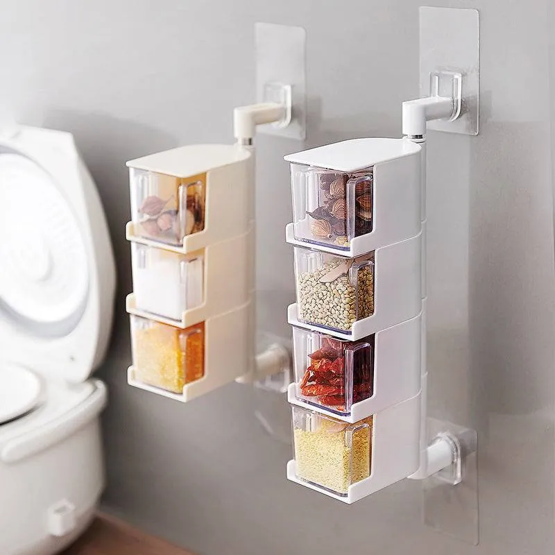 Rotatable Seasoning Storage Boxes