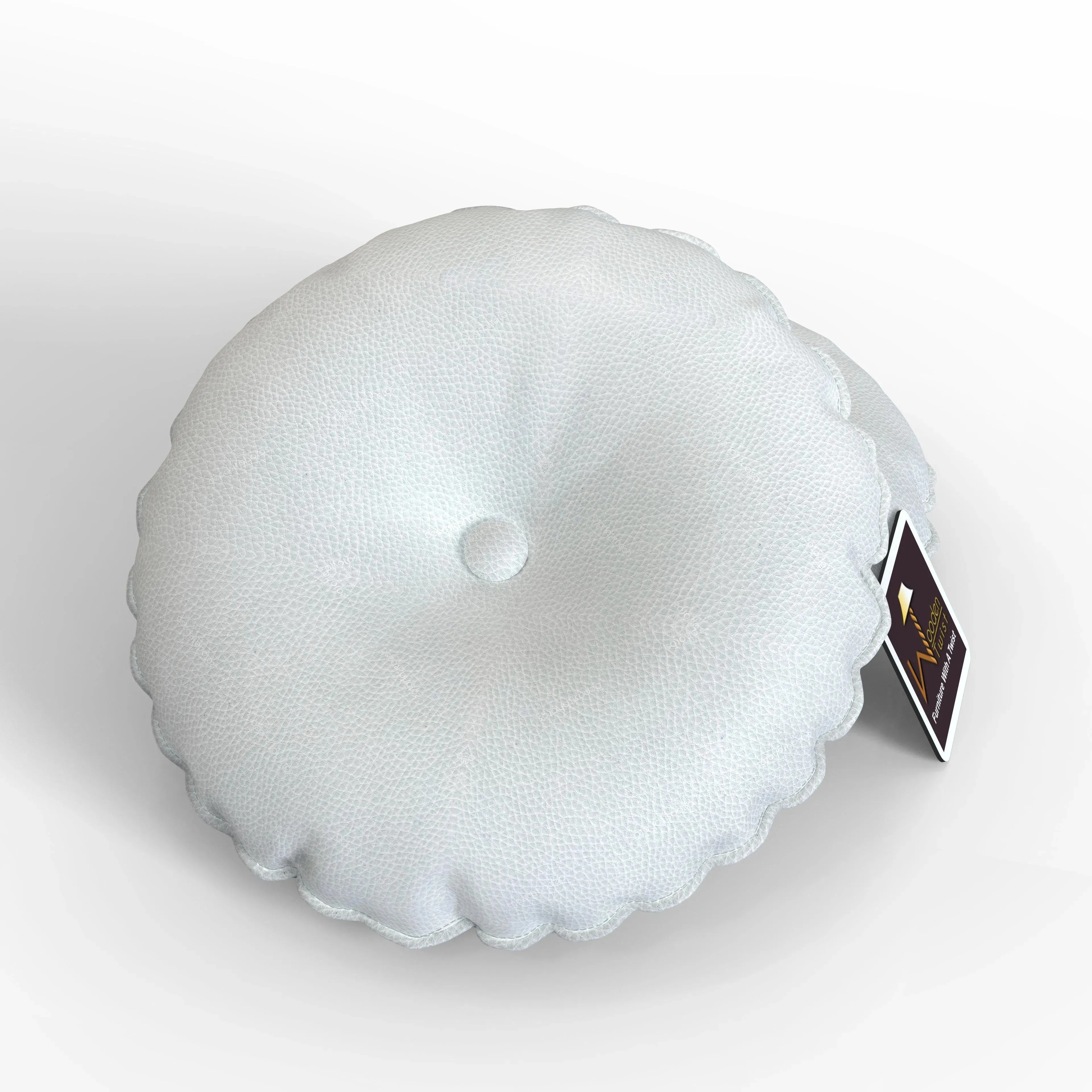 Round Pillow Cushion for Couch Chair Car Bed Comfort For Backrest Leatherette (Set of 2)