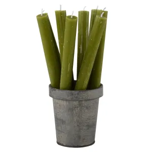 Rustic Dinner Candle - Fern Green
