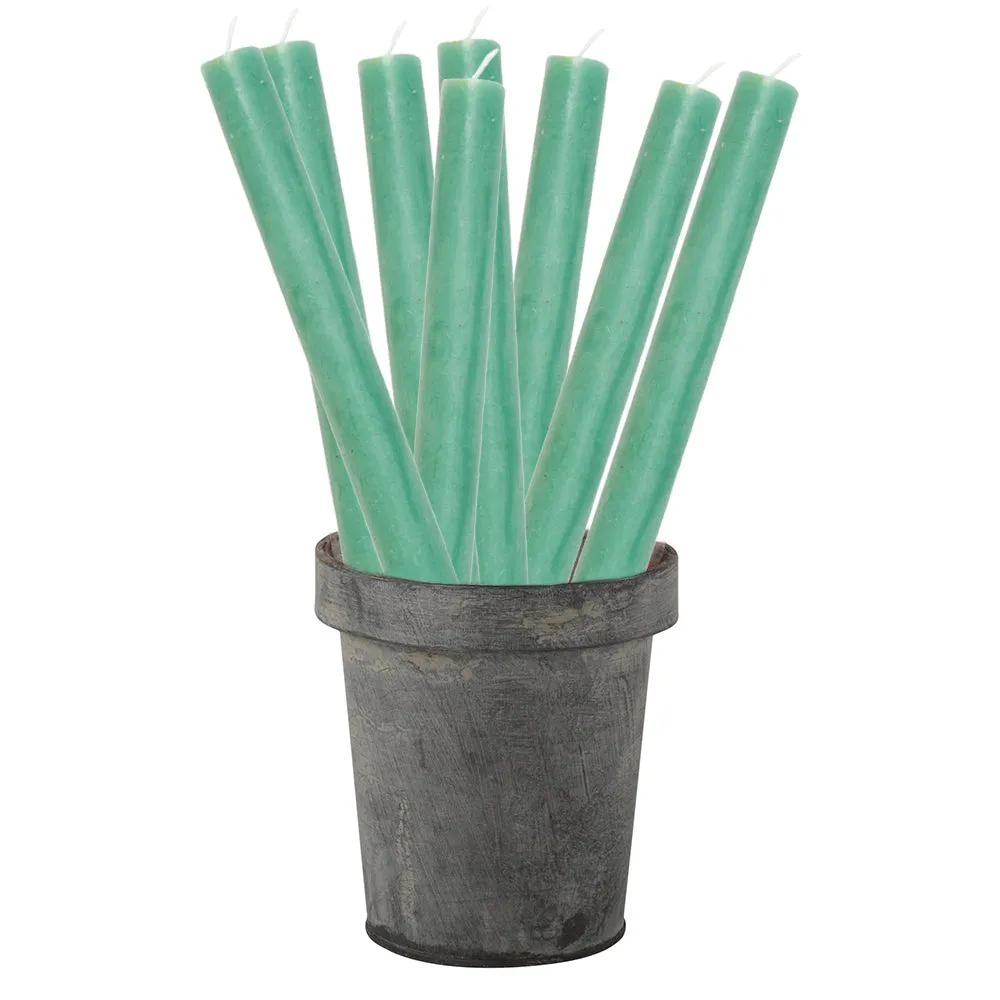 Rustic Dinner Candle - Sea Green