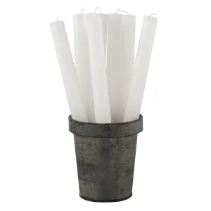 Rustic Dinner Candle - White