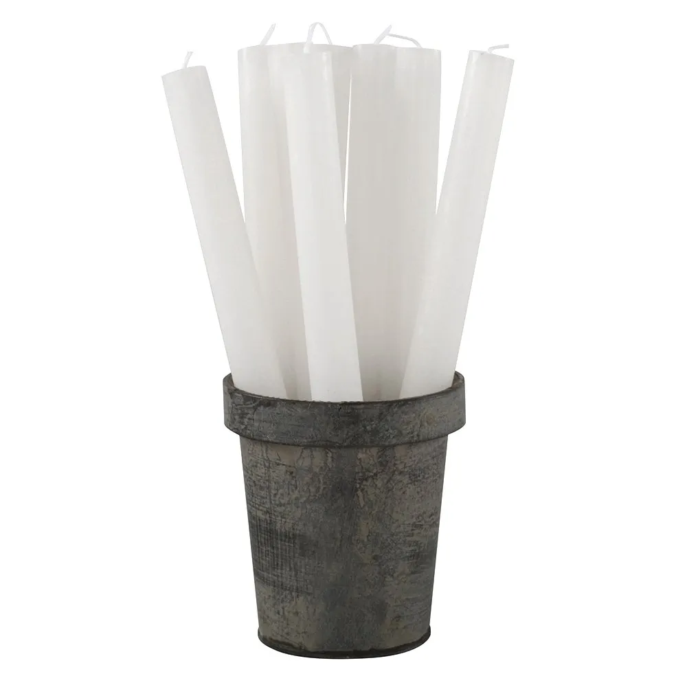 Rustic Dinner Candle - White