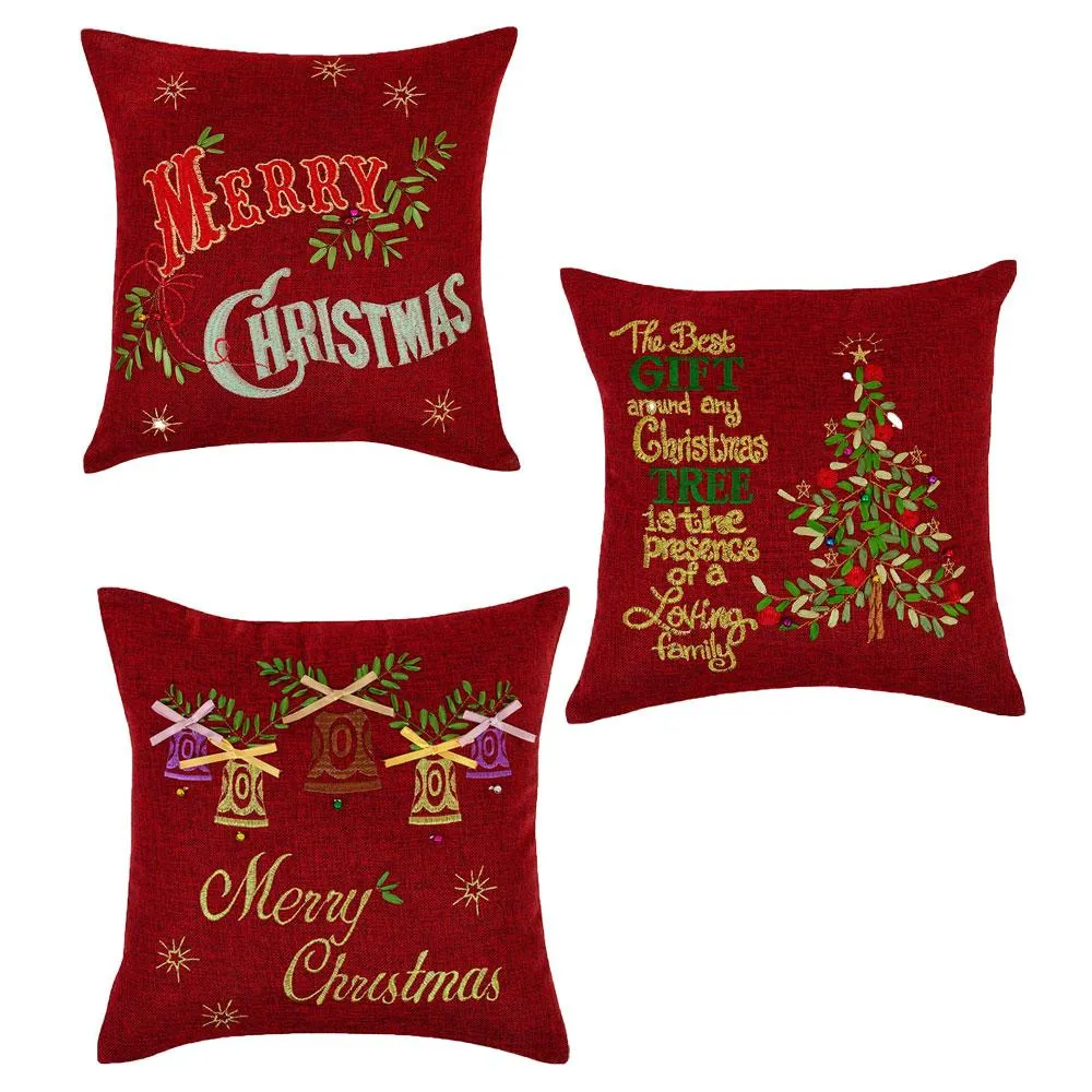 Seasonal Bells Throw Pillow Covers
