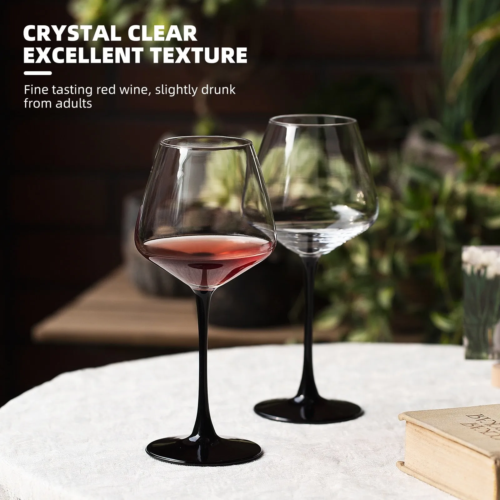 Set of 2 Wine Glasses - 15.8 Oz Clear Long Stem