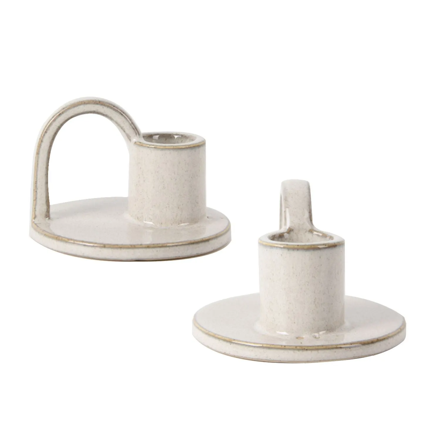 Set of Two Elise Short Taper Candlesticks-Rustic-Earthy-Boho-Chic-