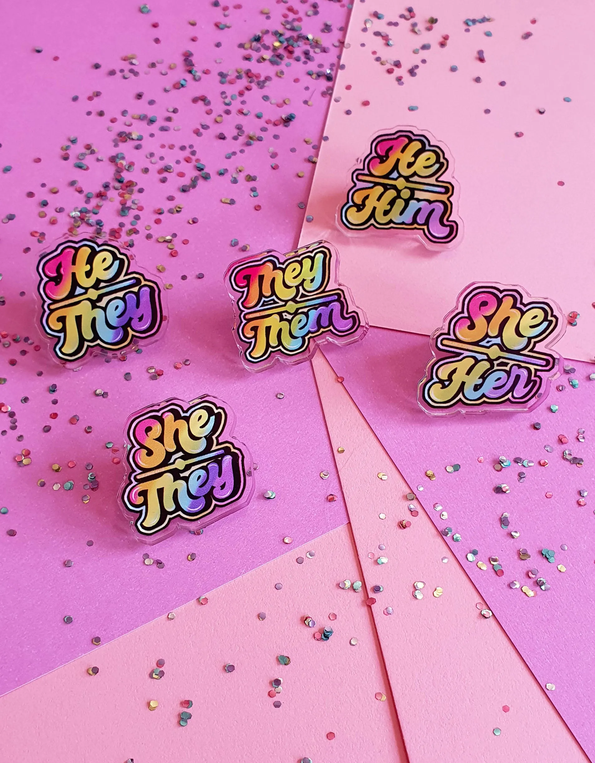 She / They Acrylic Pin