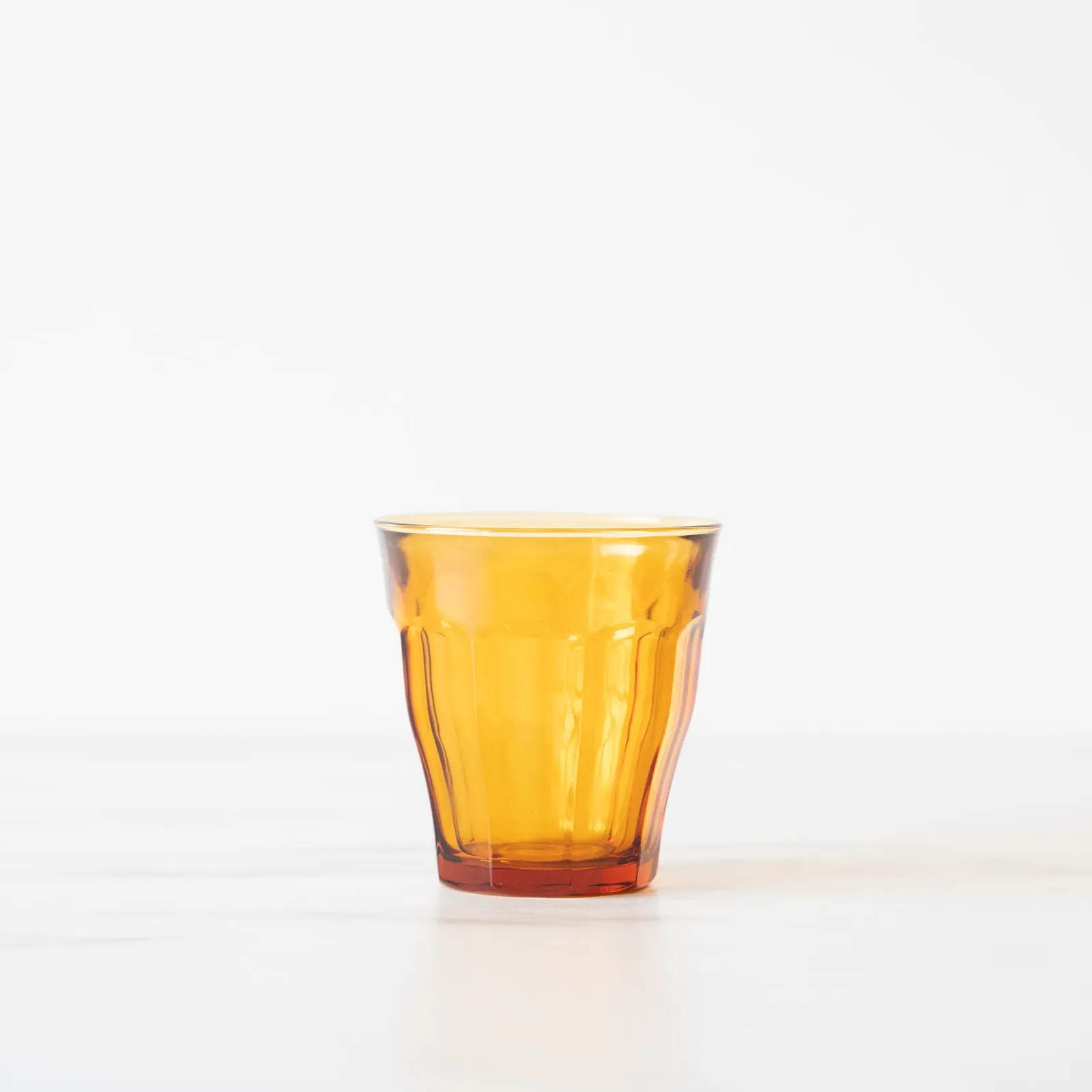 Short Amber Picardie Glass Tumbler