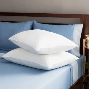Signatur Bombay Dying Satan Cloth Compress Fibre Pillow Set of 2 || Luxury Comfort Soft Pillow Premium Polyester Fiber Fluffy and Soft Luxury Plush, Bed Pillow for Home and Hotel Collection