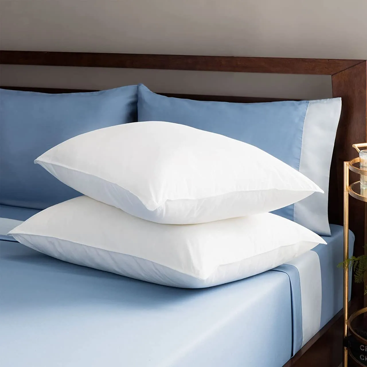 Signatur Bombay Dying Satan Cloth Compress Fibre Pillow Set of 2 || Luxury Comfort Soft Pillow Premium Polyester Fiber Fluffy and Soft Luxury Plush, Bed Pillow for Home and Hotel Collection