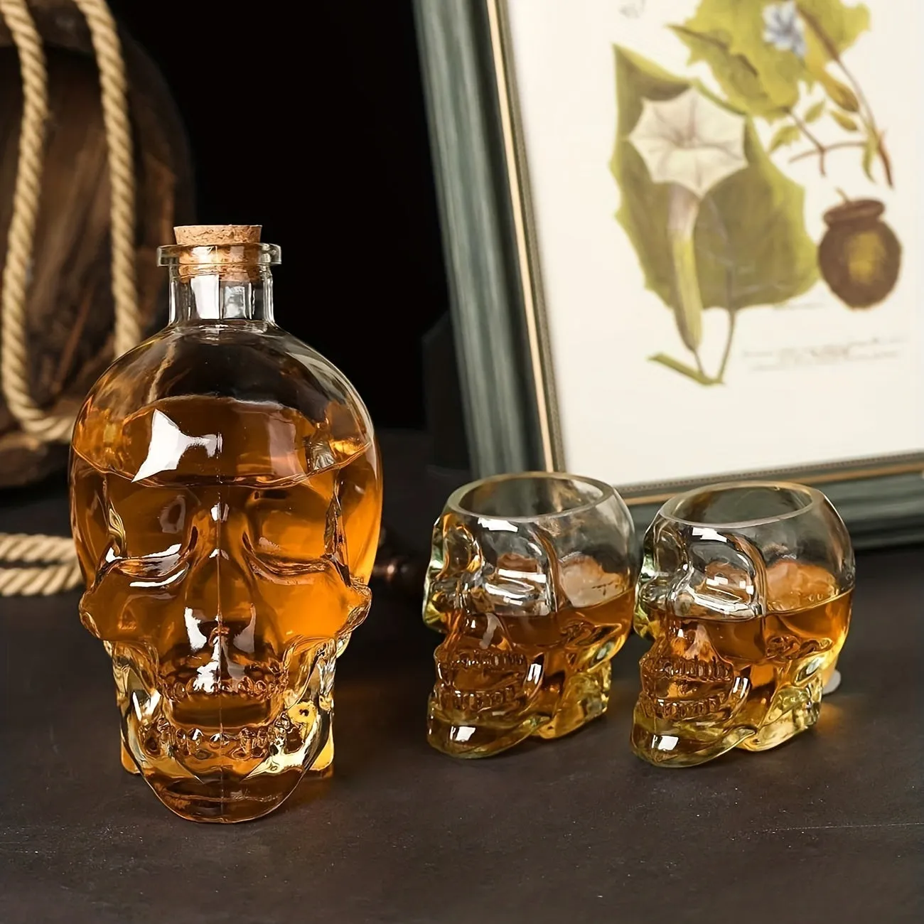 Skull Decanter Leadfree Glass Horror Whisky Gift Bottle Accessory