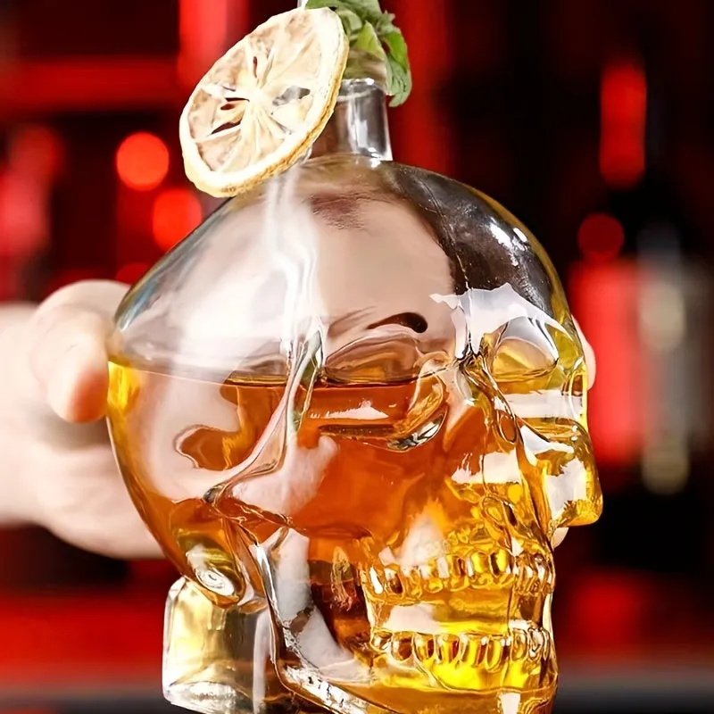 Skull Decanter Leadfree Glass Horror Whisky Gift Bottle Accessory