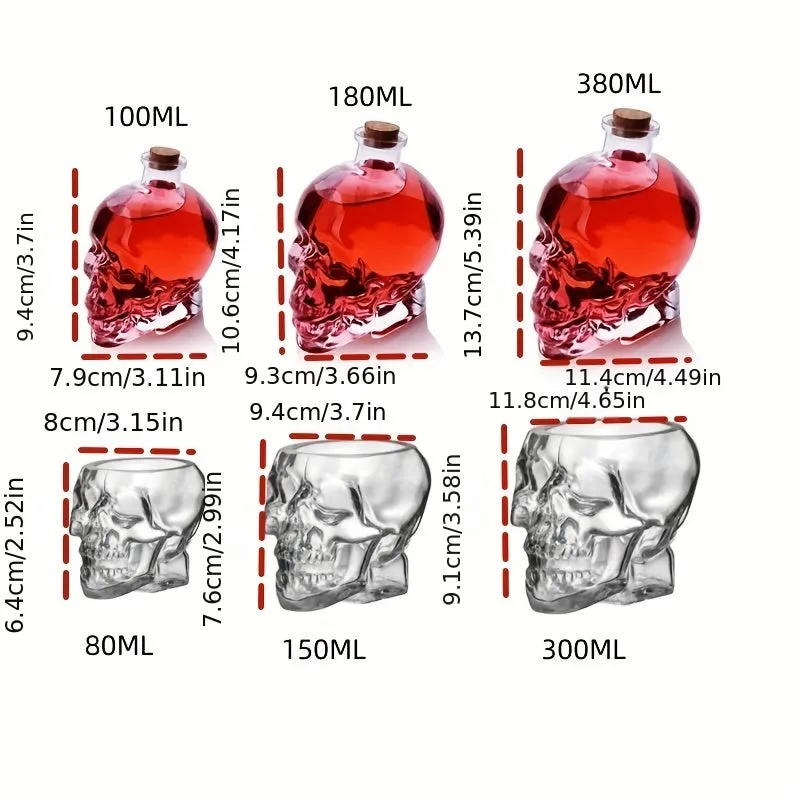 Skull Decanter Leadfree Glass Horror Whisky Gift Bottle Accessory