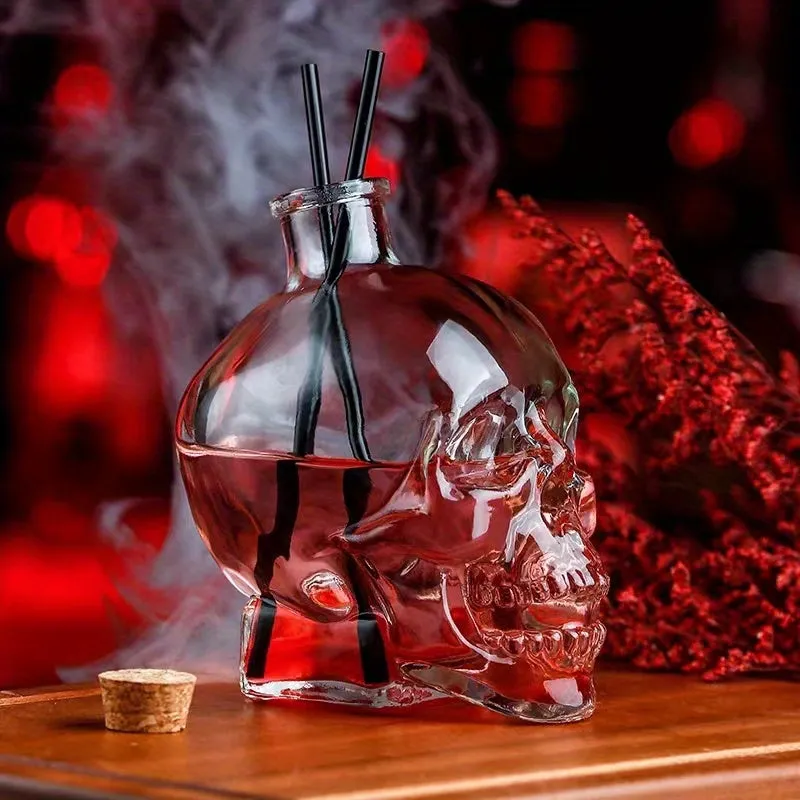 Skull Decanter Leadfree Glass Horror Whisky Gift Bottle Accessory