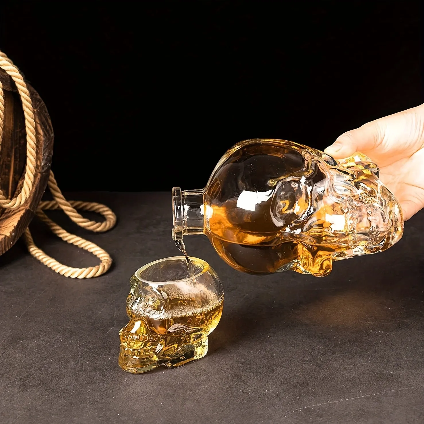Skull Decanter Leadfree Glass Horror Whisky Gift Bottle Accessory