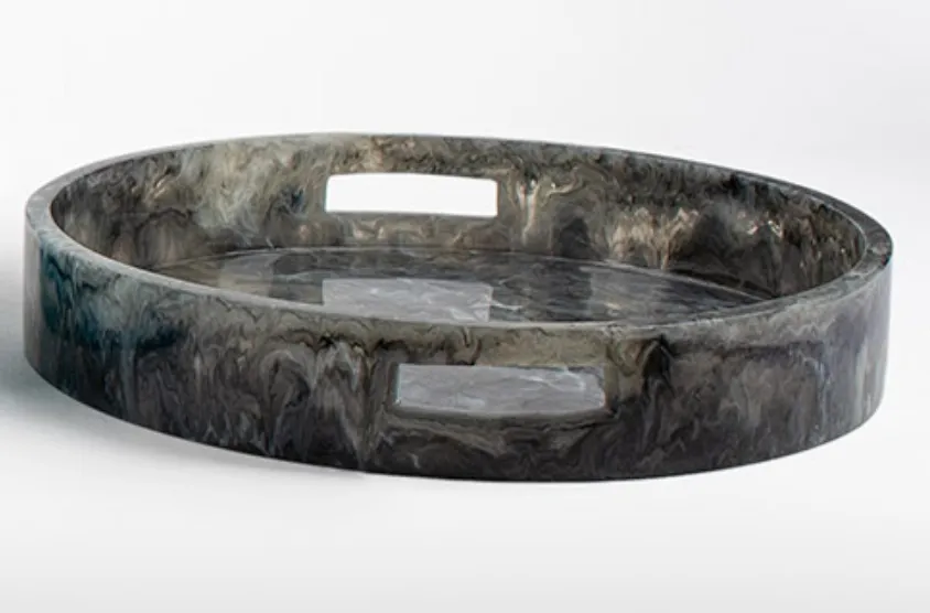 Smoke Grey Round Tray