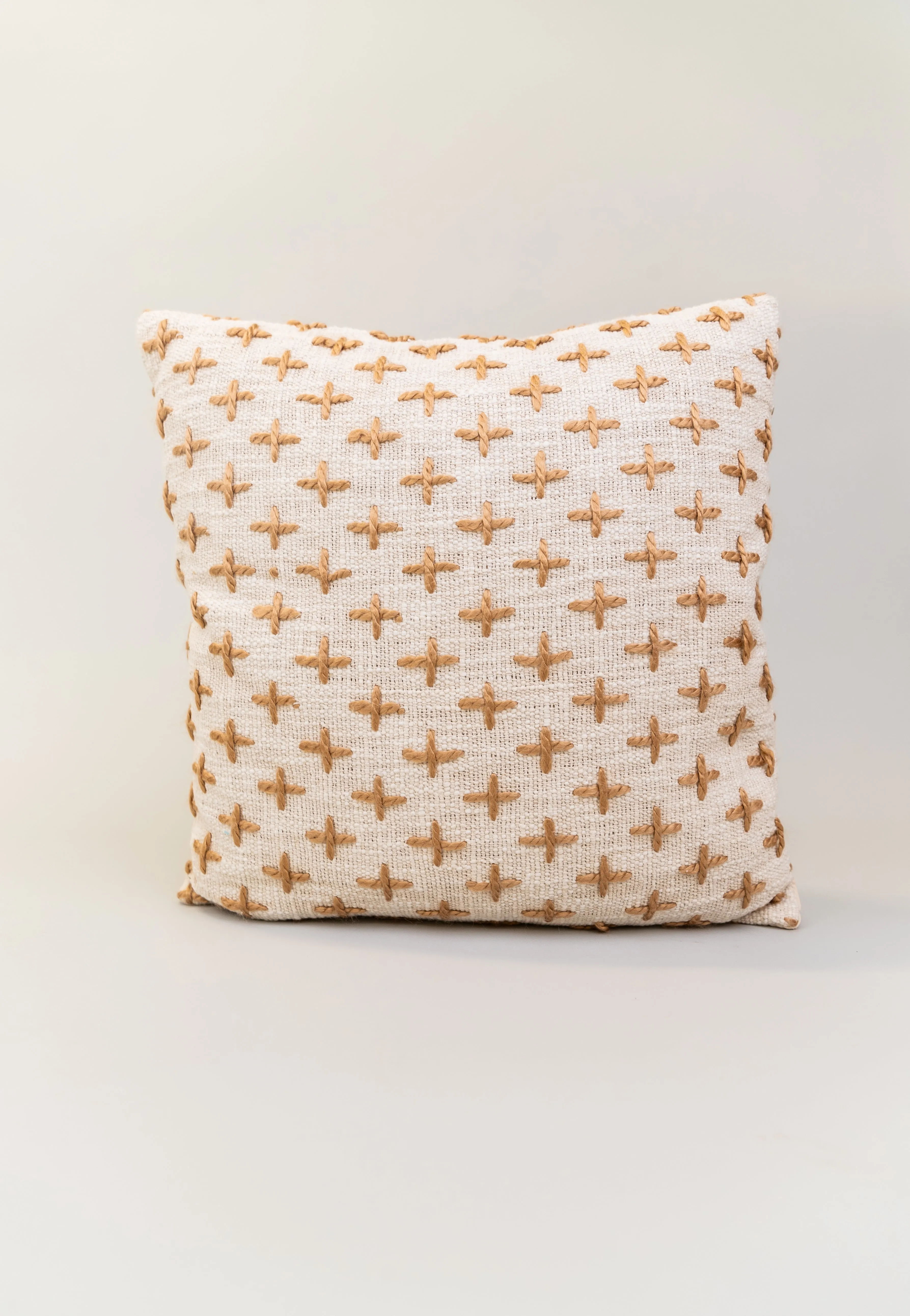 Sparrow Cross Embroidered Pillow