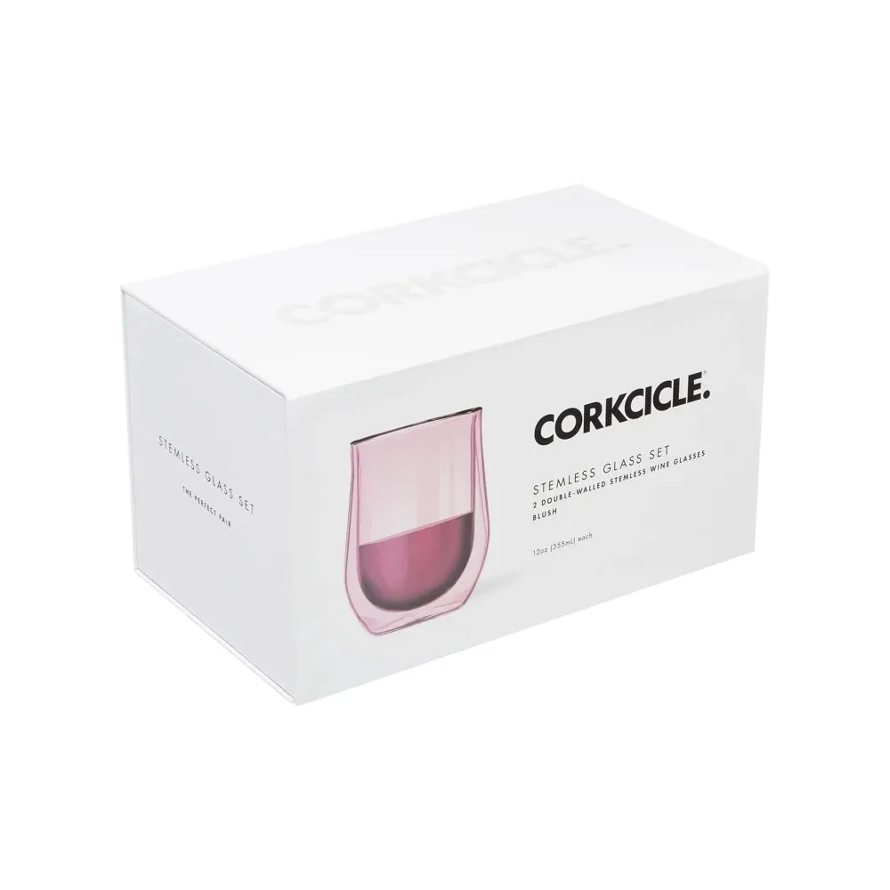 Stemless Glass Blush (Set of 2)