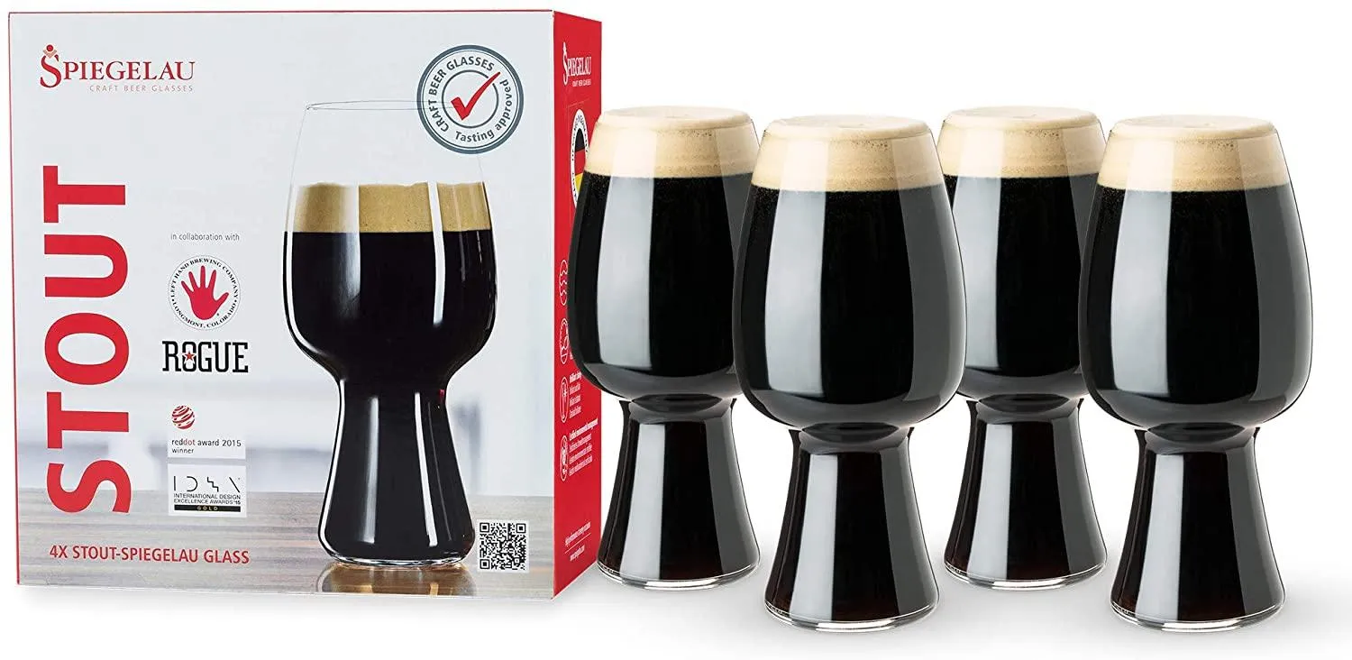 STOUT CRAFT BEER GLASS - SET OF 4 - MADE IN GERMANY