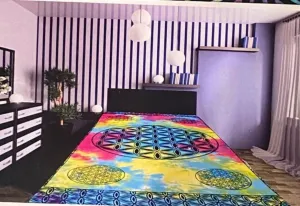 Tapestry - Flower Of Life - Tie Dye