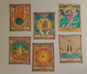 Tarot Tapestries With Wall Hangers- Tarot Tapestries- 19.5x15 Inches- Altar Cloth