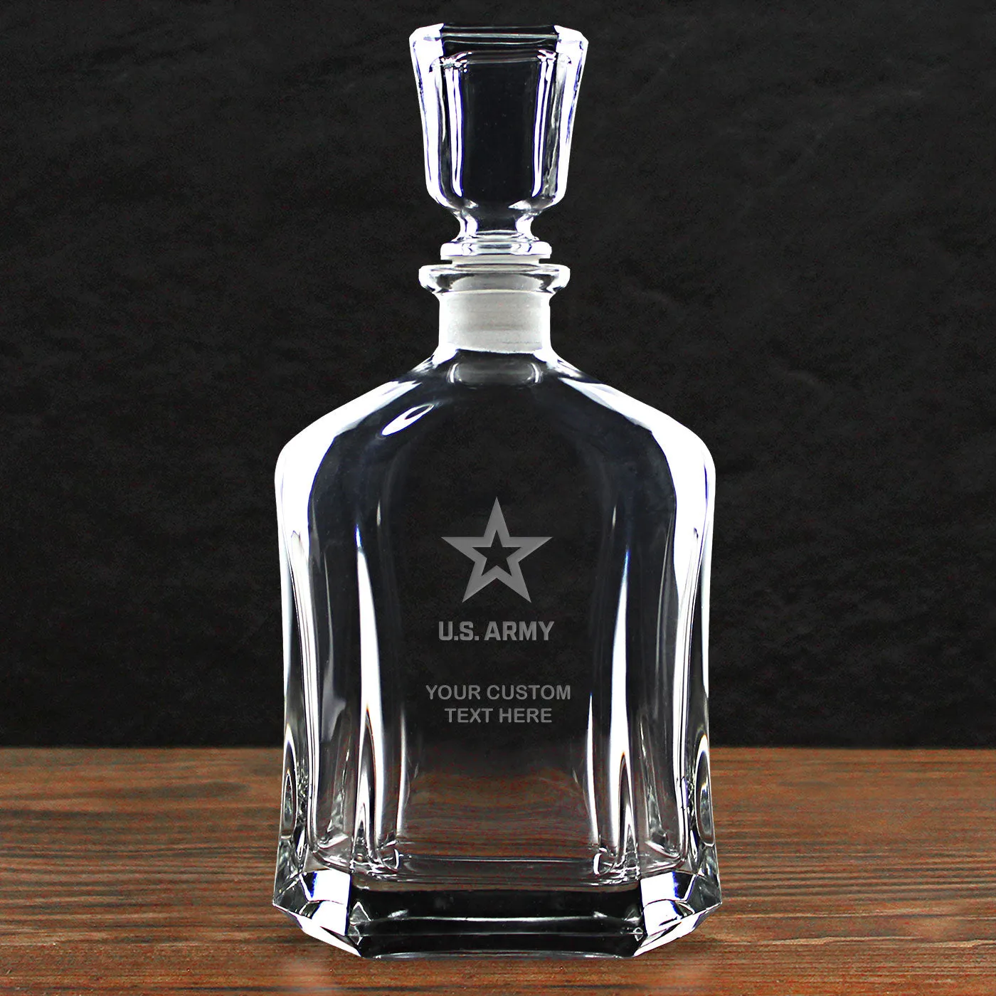 US Army 'Build Your Glass' Personalized 23.75 oz. Whiskey Decanter