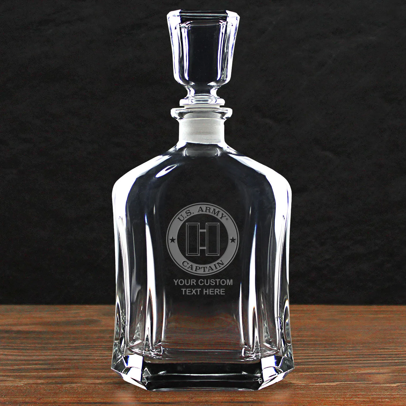 US Army 'Build Your Glass' Personalized 23.75 oz. Whiskey Decanter