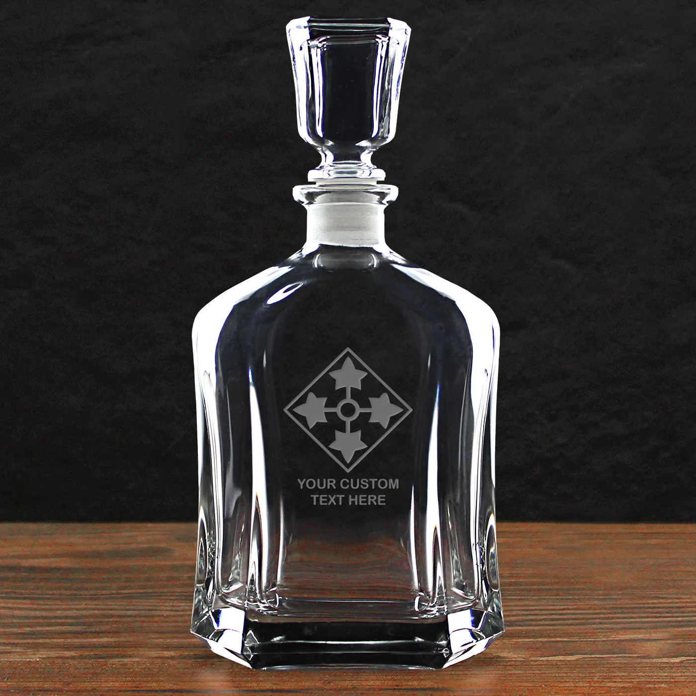 US Army 'Build Your Glass' Personalized 23.75 oz. Whiskey Decanter