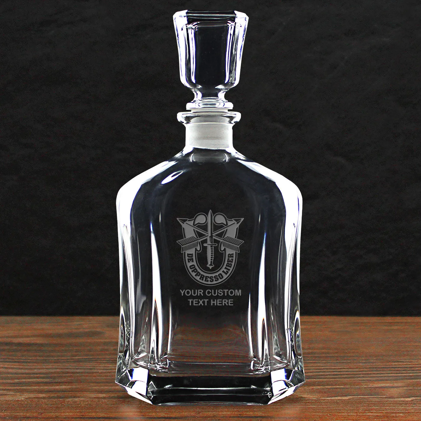 US Army 'Build Your Glass' Personalized 23.75 oz. Whiskey Decanter