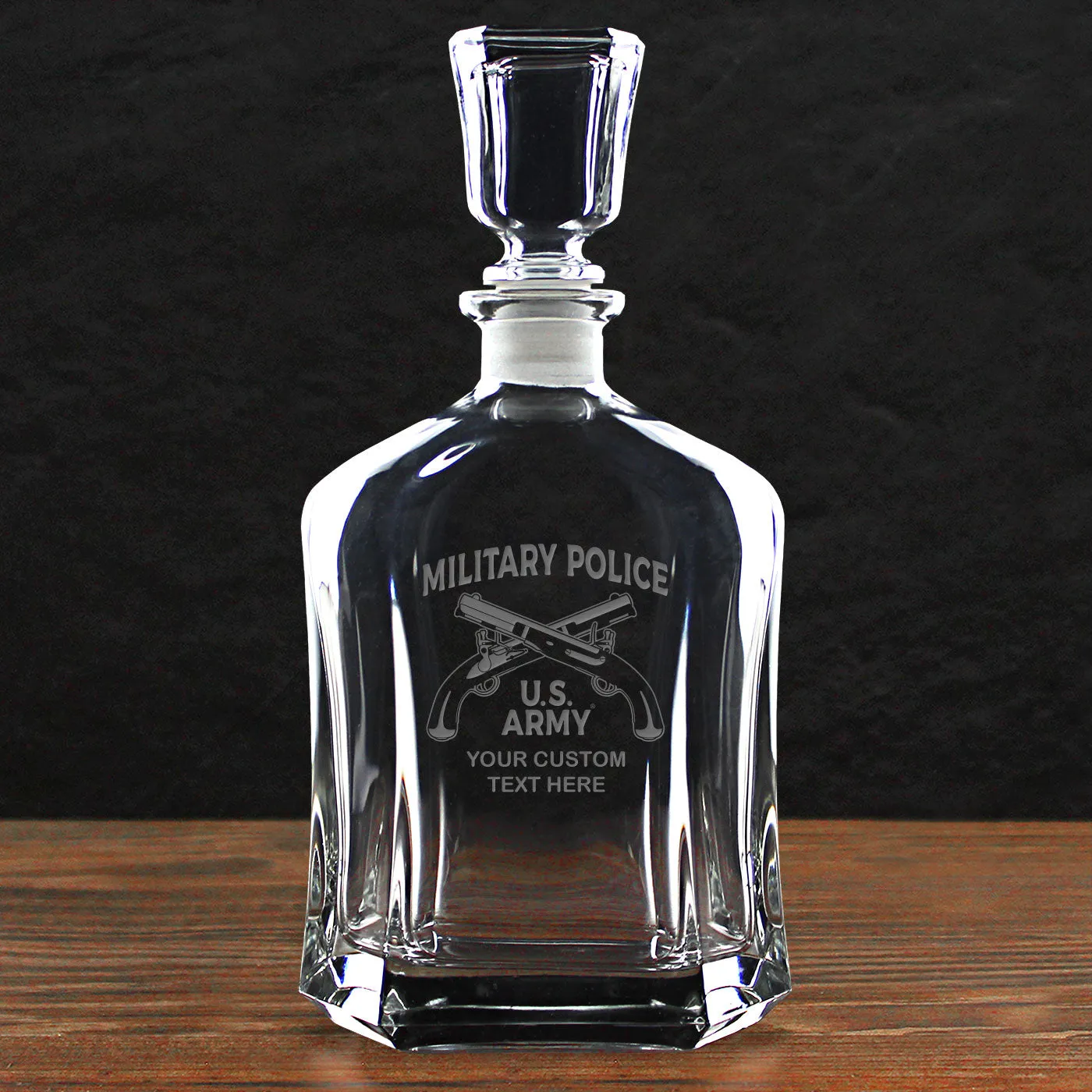 US Army 'Build Your Glass' Personalized 23.75 oz. Whiskey Decanter