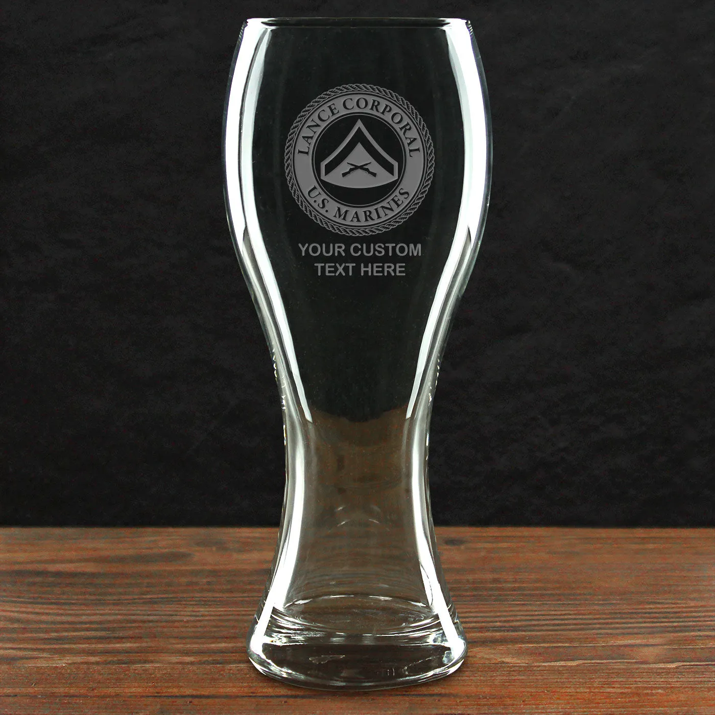 USMC 'Build Your Glass' Personalized 23 oz. Giant Pilsner Glass