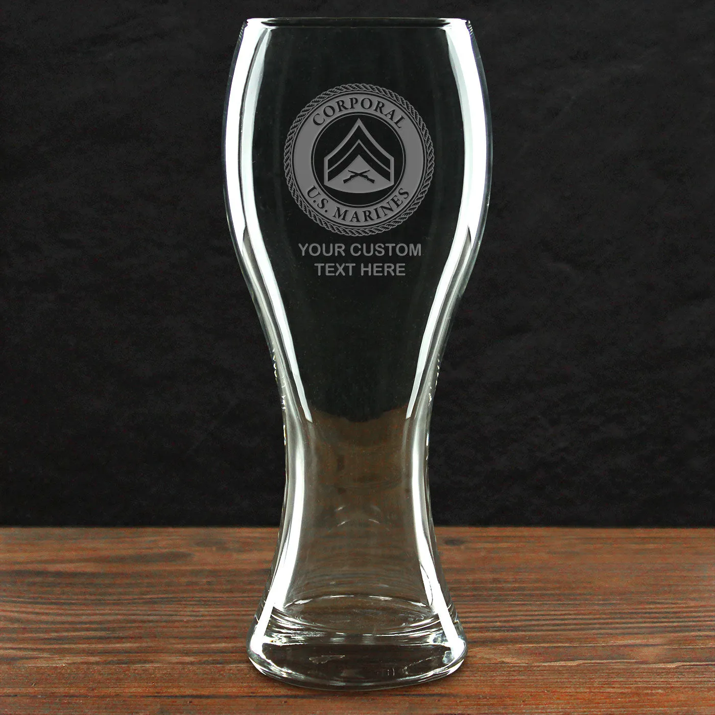 USMC 'Build Your Glass' Personalized 23 oz. Giant Pilsner Glass