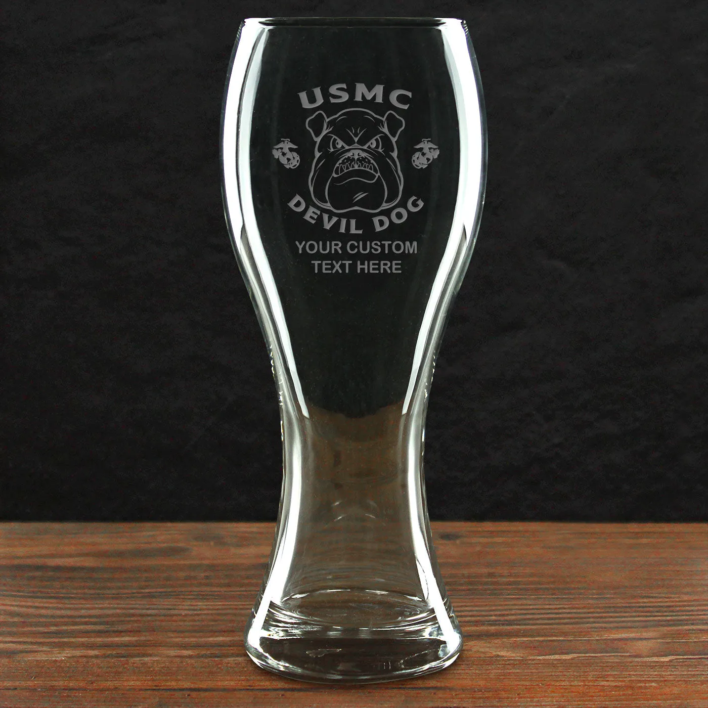 USMC 'Build Your Glass' Personalized 23 oz. Giant Pilsner Glass
