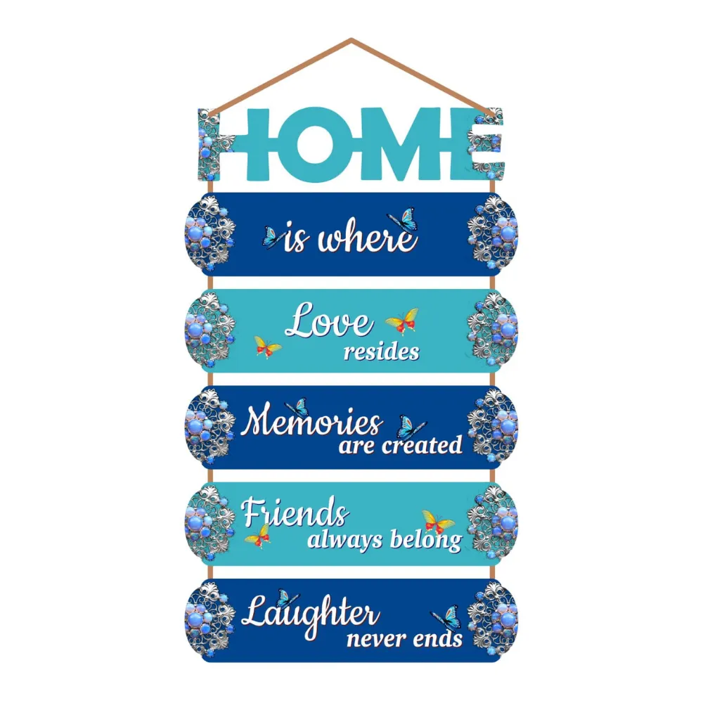 Wall Hangings Motivational Quotes on Home Lovely Memories | Wall Decor, Wall Art for Home Decoration for Living Room, Bedroom (12X24 Inch) Pine Wood Mdf