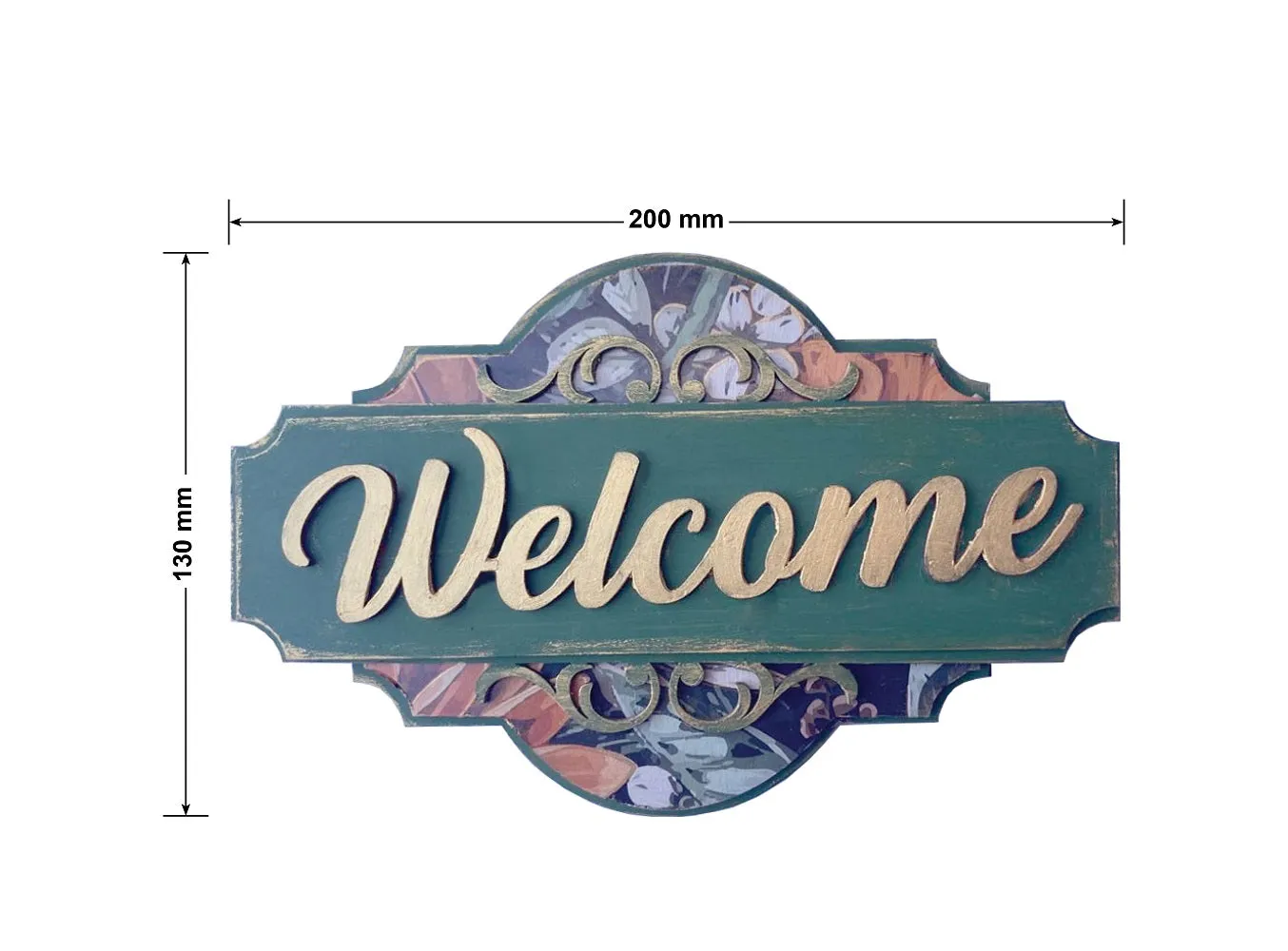 Welcome Sign' Wooden Hand-Painted - Green