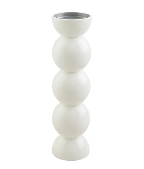 White Lacquer Candlestick
