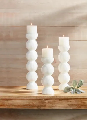 White Lacquer Candlestick