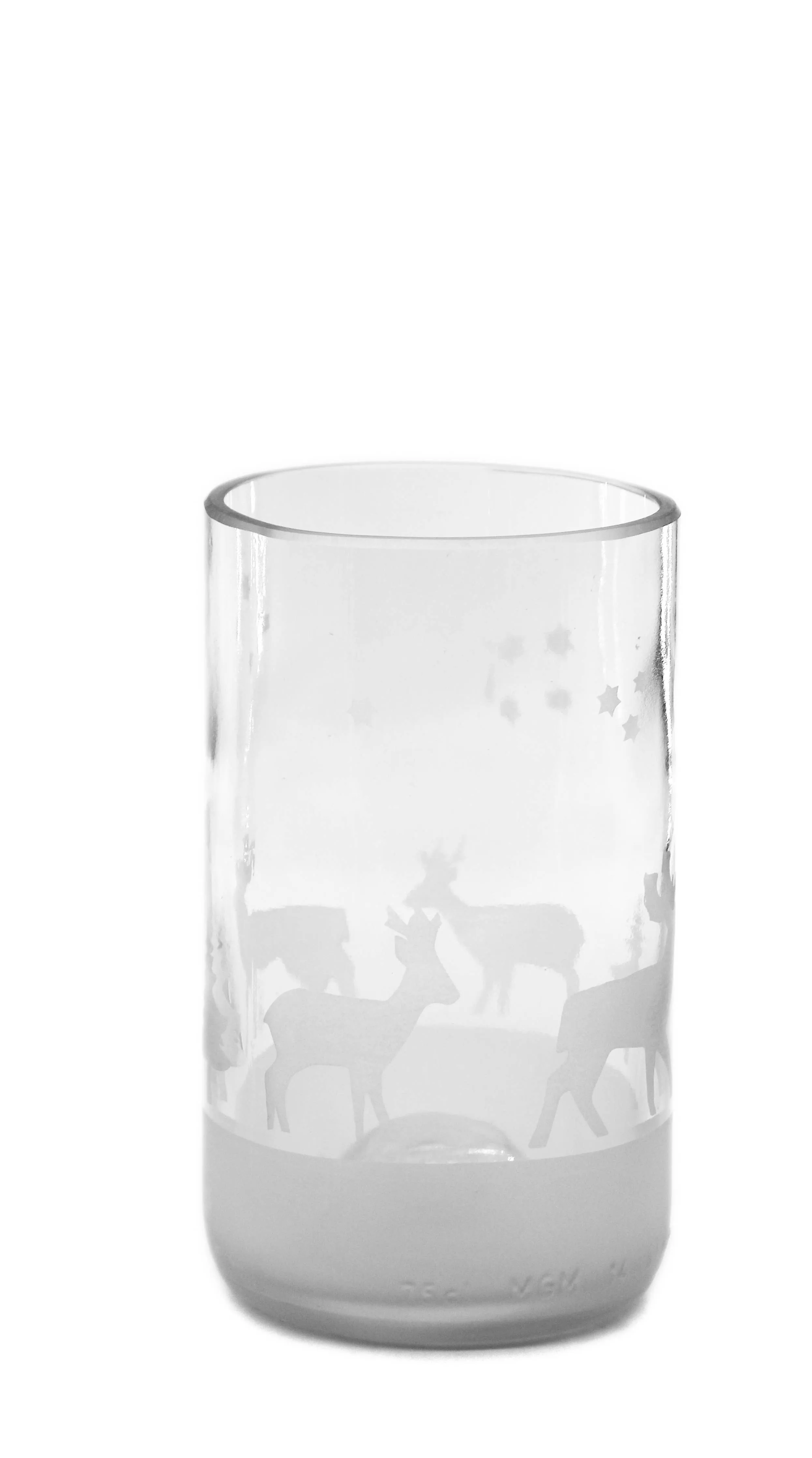 Winter Holiday Drinking Glasses Upcycled 2 Pack - 12/16 Oz.